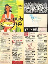Pub Tiki Menu C 1970s Tiki Drinks Cocktails Tiki Restaurant Vintage Tiki