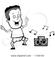 Download or print this amazing coloring page: Cartoon Clipart Of A Black And White Dancing African American Boy Character With A Boom Box Vector Outlined Coloring Page By Cory Thoman 1156103
