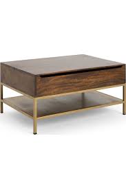 Made Mango Wood Brass Coffee Table Coffee Table With Storage Brass Coffee Table Lift Top Coffee Table