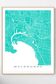 Melbourne Map Print Australia Colors Map Art Print Map Print Melbourne Map