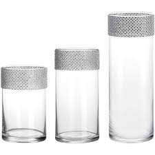 The lid of the apothecary jars makes the glass jars airtight. Gala Housewares Glass Cylinder Vases With Rhinestone Set Of 3 Glass Apothecary Jars Clear Storage Canisters Set For Home Decor Or Wedding Walmart Canada