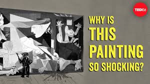 Pablo picasso's painting, guernica, uses the elements of color, lines, composition, shape, and size to assert the message: Why Is This Painting So Shocking Iseult Gillespie Youtube