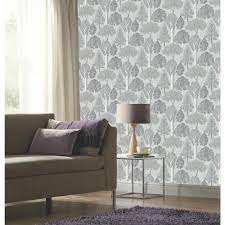 Get warehouse value delivered to your inbox. Arthouse Ellwood Silver Un Pasted Wallpaper 670002 The Home Depot Tree Wallpaper Living Room Wallpaper Living Room Contemporary Wallpaper Designs