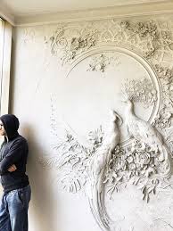40 Unique Peacock Feather Wall Decor Ideas Plaster Wall Art Plaster Art Drywall Art