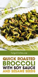 Quick Roasted Broccoli With Soy Sauce And Sesame Seeds Is An Amazing Side Dish And This Roaste Recipes With Soy Sauce Broccoli Recipes Roasted Broccoli Recipe