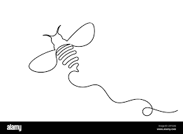 Bee one line art and continuous single line isolated outline vector icon  Stock Vector Image & Art