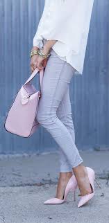 Pink White And Grey Outfit Idea Fashion Casual Outfits Clothes