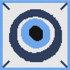 Evil Eye Afghan C2c Crochet Pattern Kanavice Tasarimlari Kanaviceler Kanavice