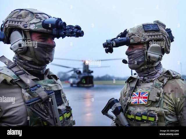 Members of the British military at RAF Leeming prepare for Exercise Hyperion Storm, a joint force validation exercise with the UK Special Operations Forces being held at RAF Leeming and the Otterburn