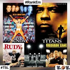 Instead of watching football today I decided to watch football movies…..  Remember The Titans, We are Marshall, Rudy, Gridiron Gang… I'm over it for  this season…don't even care who ends up in