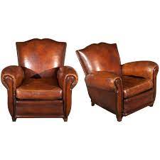 gorgeous french leather club chairs 1stdibs com club chairs leather club chairs vintage lounge chair