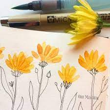 Blocks of watercolor are a convenient and easy way to keep your paintings from warping due to moisture from the water. Billedresultat For Flowers Drawing Flower Drawing Watercolor Art Watercolor Flowers