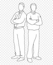Simply it can be said draw what you see. Outline Of A Person Standing People Back To Back Drawing Hd Png Download 503x945 896916 Pngfind