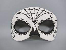 Day Of The Dead Spiderweb 2 Black And White Leather Mask Etsy In 2021 Day Of The Dead Mask Leather Mask Mask