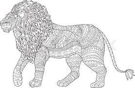 The lion and the mouse. Adult Coloring Page For Antistress Art Stock Vector Colourbox