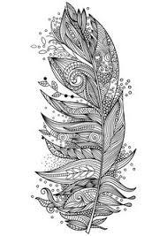 Bird with worm coloring page. Feathers Leaves Coloring Pages For Adults
