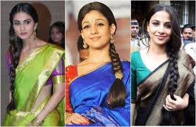 Simple saree hairstyle for round face girls. Simple And Elegant Pattu Saree Hairstyles Best Hairstyles For Silk Sarees