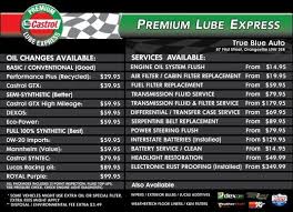 Menu Board For True Blue Auto Castrol Oil Lube Express Cabin Filter Castrol Oil Poster Ads