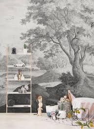 Black And White Wall Mural Ideas Nature Scenic Wallpaper Black And White Wall Mural 5 Scenic Wallpaper Wallpaper Accent Wall Nature Illustration