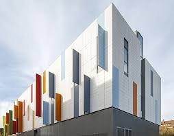 Colorful Facade Panel From Ulma Architectural Solutions Facade Architecture Design Facade Panel Minimalist Architecture