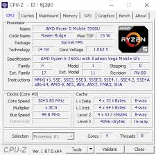 Any pricing information shown or mentioned in. Amd Ryzen 5 Mobile 2500u 3043 83 Mhz Cpu Z Validator