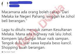 Singgah di johor beli berangan (2x). Singgah Di Johor Atau Johol Isu Lirik Cetus Perdebatan Netizen Rupanya Kisah Dunia