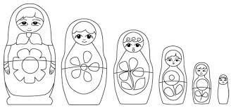 Russian Nesting Dolls Coloring Page Templates Doll Family Babushka Dolls Russian Nesting Dolls