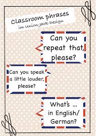Many expressions and phrases used in the class room are also frequently used in everyday life. Classroom Phrases In Union Jack Sprechblasen Unterrichtsmaterial Im Fach Englisch Unterrichtsmaterial Englisch Englischunterricht