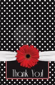 Check spelling or type a new query. Red Daisy Polka Dot Thank You Card Red Black White