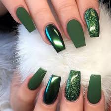 That is why we present to your attention a complete set of tasty and. 30 Trendy Short Coffin Nails Design Ideas Naildesignsjournal Com Short Coffin Nails Designs Green Acrylic Nails Green Nail Designs