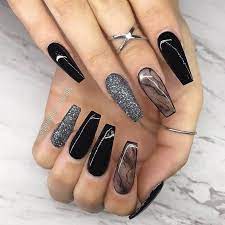 Indice 9 imágenes de uñas acrílicas sencillas y bonitas 2019 11 uñas acrílicas french negras: Unas Acrilicas Negras Elegantes Unas Negras Unas Negras Decoradas Unas Postizas De Gel