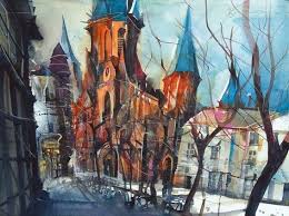28,5 x 38,5 cm, blattgröße ca. 40 Bernhard Vogel Ideas Watercolor Painting Art