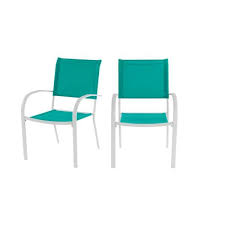 Hampton Bay Mix And Match Stationary Stackable Steel Split Back Sling Outdoor Patio Dining Chair In Emer In 2020 Patio Dining Chairs Outdoor Dining Chairs Patio Dining