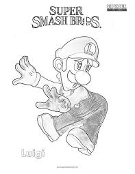 In most of his game adventurer mario has to save peach (the damsel in distress) from bowser. Luigi Super Smash Brothers Coloring Page Super Fun Coloring
