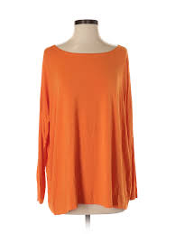 details about piko women orange long sleeve t shirt sm