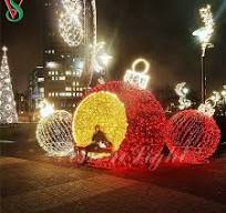 Outdoor Commercial Christmas Decoration LED 3D Large Ball Motif Lights