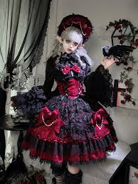 Halloween Gothic Lolita JSK, Sheer Rose Dress