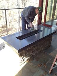 Building A Concrete Countertop For A Fire Pit With Step By Step Photos Backyard Ideas Garden Diy Bbq Concrete Diy Outdoor Kitchen Concrete Countertops