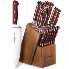 Shop our range of australian knives today! Knife Set 15 Piece Kitchen Knife Set With Block Wooden Manual Sharpening For Chef Knife Set German Stainless Steel Emojoy Casual 1 Rose Wood Block Sets Amazon Com Au