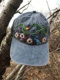 Mountain Stitchware Hat Hand Embroidered Embroidered Hats Hand Embroidery