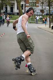 If you don't already have a pair, you can find them at most sporting stores or online. Inline Skating Wikipedia