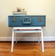 Vintage Suitcase Luggage Repurposed Storage Table 120 00 Via Etsy Suitcase Storage Table Storage Vintage Suitcase
