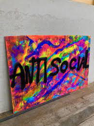 Antisocial Graffiti Canvas Art Diy Canvas Art Painting Painting Art Projects
