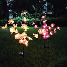 Epicgadget 2 Pack Solar Orchid Flower Light Outdoor Solar Flower Garden Decorative Stake Lights For Walkway Pathway Backyard Garden Christmas Decoration Parties Warm White Walmart Com Walmart Com