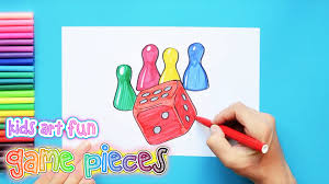 How To Draw And Color Game Pieces Color Games Game Pieces Art For Kids