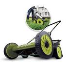 MJ501M Manual Reel Mower w/ Grass Catcher, 18 Inch  Sun Joe