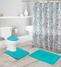 Maybe you would like to learn more about one of these? Amazon Com Bathroom Collection16 Pc Turquoise Bathroom Accessory Set Non Slip Bath Mat Non Slip Contour Mat Toilet Lid Cover And Waterproof Shower Curtain With Rustproof Metal Roller Hooks Home Kitchen
