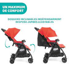 Poussette compacte et transportable comme une valise à roulette Chicco Ohlala Poussette Canne Double Legere Inclinable Et Pliable Poussette Pour Jumeaux De La Naissance A 15 Kg Fermeture Compacte Inclus Une Housse De Pluie Capote Pas Cher