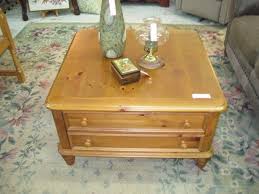Coffee Table Broyhill Pine Square 1 Drawer Coffee Table Home Remodeling Table