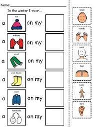 Winter Clothes Speech Activities Language Activities Winter Preschool